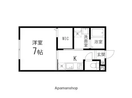 ペアレシア長町(1K/1階)の間取り写真