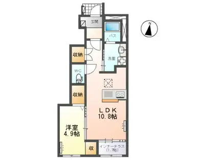 ソレイユⅡ(1LDK/1階)の間取り写真