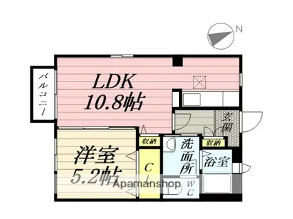 ROSY PLACE 原町(1LDK/1階)の間取り写真