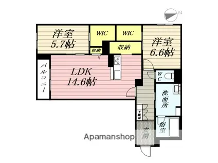 ARISTIO(2LDK/3階)の間取り写真