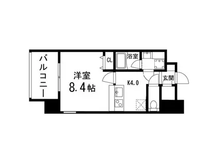 GRANDIA卸町(1K/11階)の間取り写真