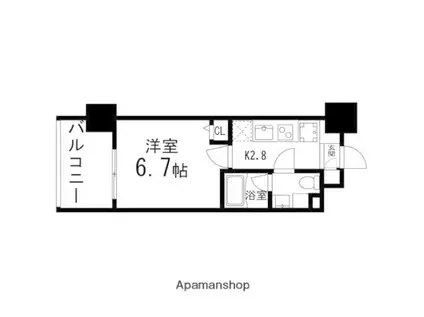 GRANDIA卸町(1K/9階)の間取り写真