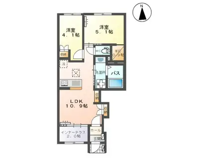 小田原3丁目アパート(2LDK/1階)の間取り写真