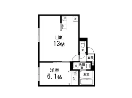 LIVEⅤ(1LDK/1階)の間取り写真