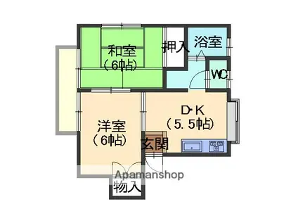 メゾンT・C3号館(2DK/2階)の間取り写真