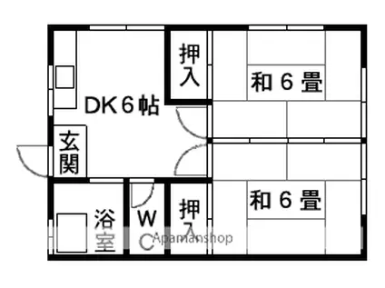 平成ハイツ(2DK/2階)の間取り写真