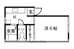 川島コーポ(1K/1階)の間取り写真