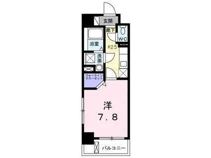 名取飯野坂壱番館(1K/5階)の間取り写真