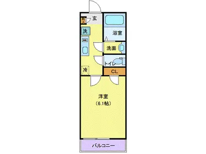 サニープレイス仙台東口(1K/3階)の間取り写真