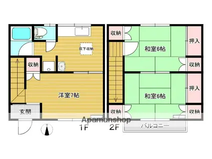 コーポ榎実(3K/1階)の間取り写真