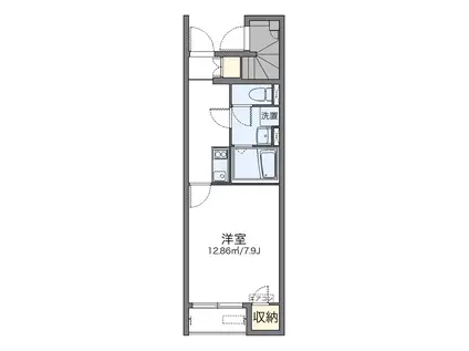 レオネクストKATSURAⅡ(1K/1階)の間取り写真