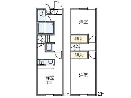 レオパレスシャングリラ2000(2DK/1階)の間取り写真