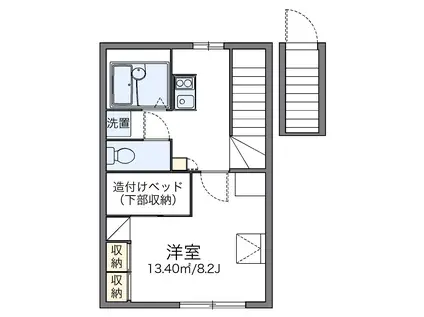 レオパレス西部(1K/2階)の間取り写真