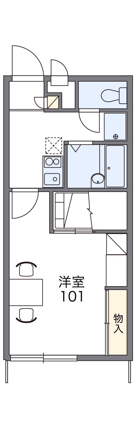 レオパレスK.SⅡ(1K/1階)の間取り写真