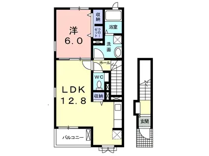 ノイ アロッジオ(1LDK/2階)の間取り写真