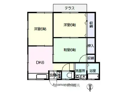 和光ハイツ(3DK/1階)の間取り写真