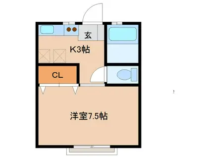 セジュール苦竹(1K/2階)の間取り写真