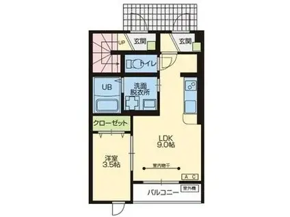 仙台市地下鉄南北線 泉中央駅 徒歩182分 2階建 築6年(1LDK/1階)の間取り写真