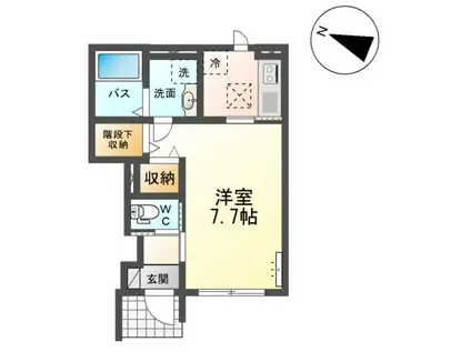 アインタウゼント3(1K/1階)の間取り写真