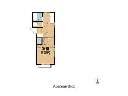 CUBBY2番館(1K/1階)の間取り写真