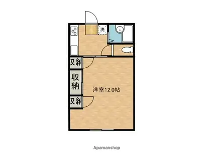 ハイツ寿(1K/1階)の間取り写真