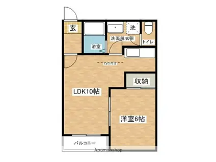 シャトレー陽(1LDK/2階)の間取り写真