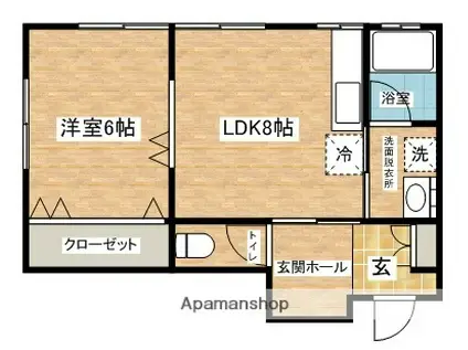 ビストロハイツ(1LDK/1階)の間取り写真