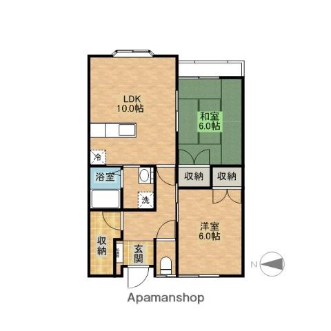 アーバンハウス一泉(2LDK/2階)の間取り写真