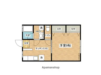 エルナコーポ(1DK/2階)の間取り写真