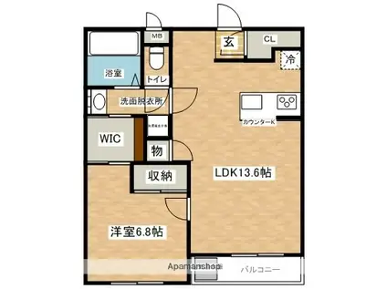 パークヒルズ駅前アネックス(1LDK/2階)の間取り写真