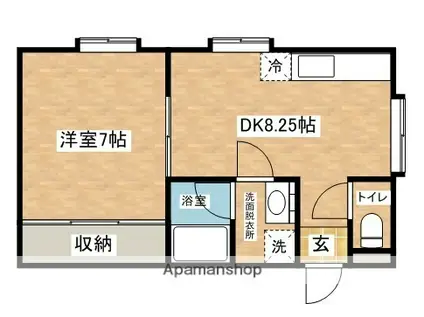 VILLAベルウッド(1DK/1階)の間取り写真