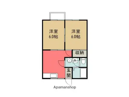 フェアステージマリンシャイン(2DK/2階)の間取り写真