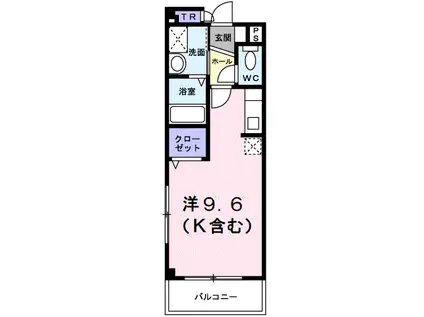 グランディル山王(ワンルーム/3階)の間取り写真