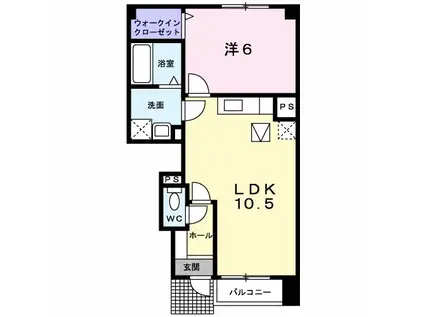 シュールメゾンⅡ(1LDK/1階)の間取り写真