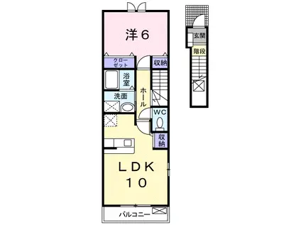 ブルス・ハープⅣ(1LDK/2階)の間取り写真