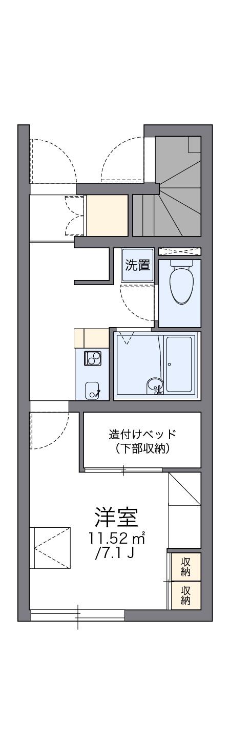 レオパレスシャルマンST(1K/1階)の間取り写真