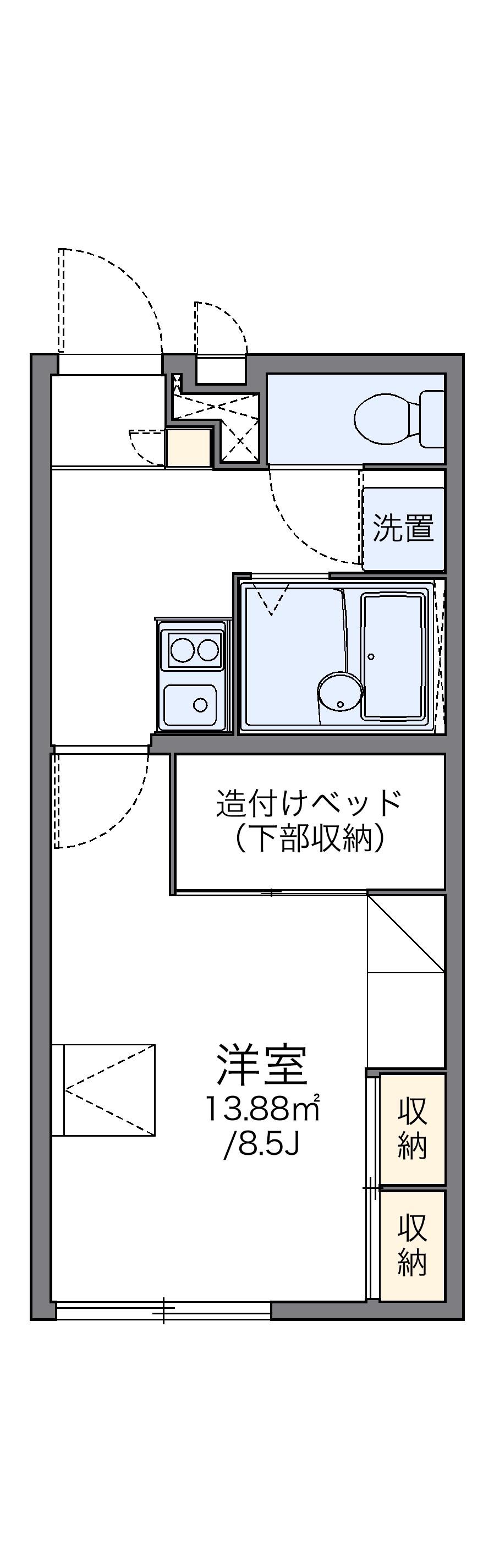 レオパレスシルヴァ(1K/1階)の間取り写真