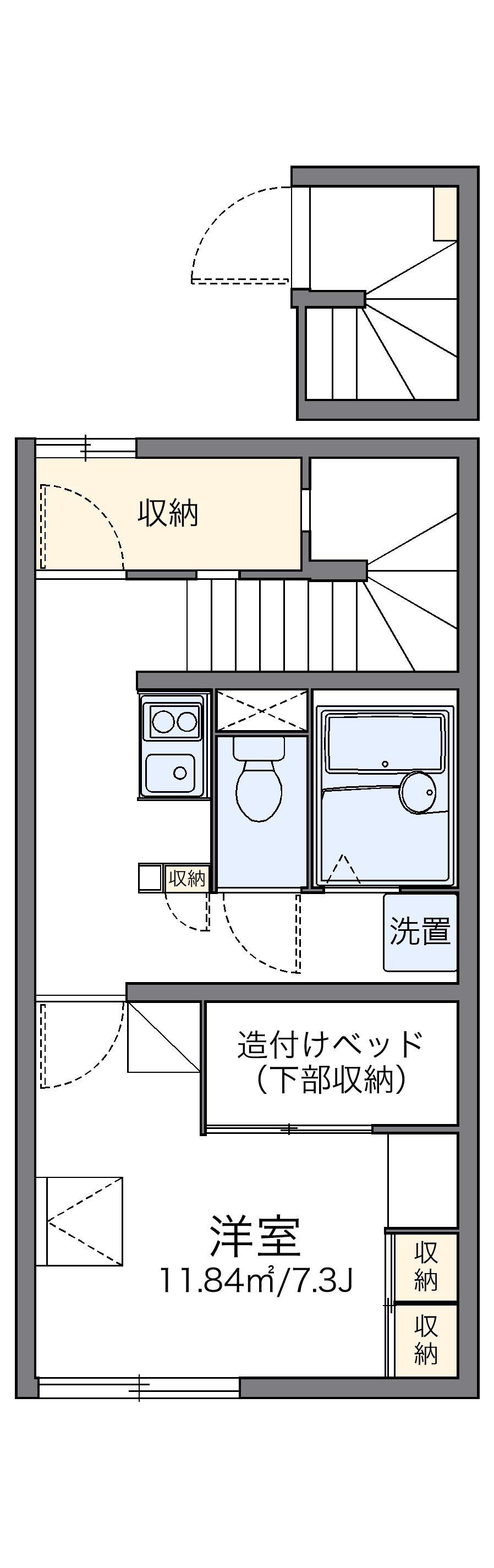 レオパレスLIBERTYBELL(1K/2階)の間取り写真