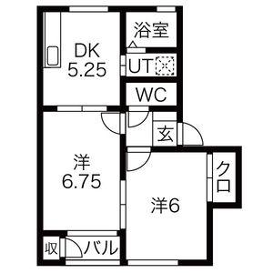 プレステージ2(2DK/2階)の間取り写真