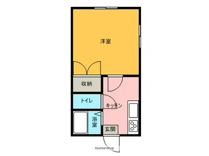 リッチ・オーク弐番館(ワンルーム/1階)の間取り写真