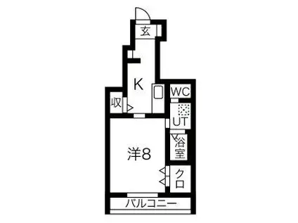シンフォニー大場(1K/1階)の間取り写真