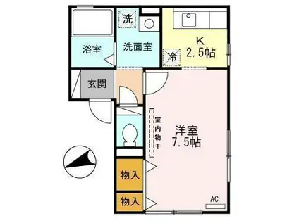 南通レオ(1K/1階)の間取り写真