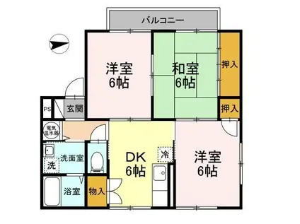 TRICOSAサイトウ(3DK/2階)の間取り写真