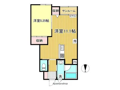 GRAN SHARME(1LDK/1階)の間取り写真