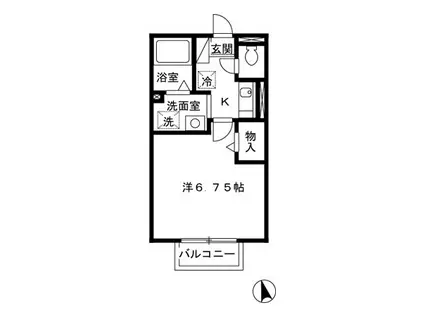 セジュールみなみ(1K/2階)の間取り写真