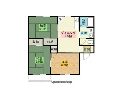 スカイコートA(3DK/2階)の間取り写真