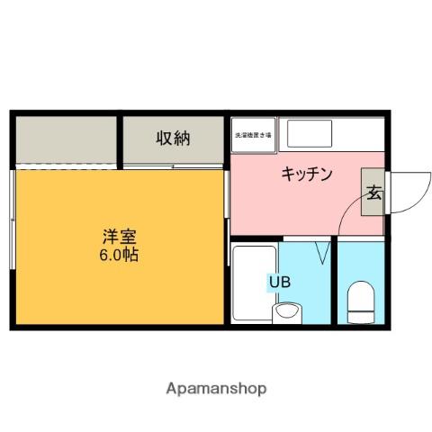 トラッドハウスⅠ(1K/1階)の間取り写真