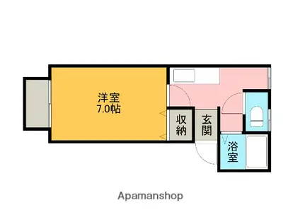 SOLANA割山 Ⅱ(1K/1階)の間取り写真