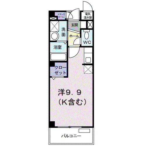 マーベラスSAGAWA(ワンルーム/1階)の間取り写真