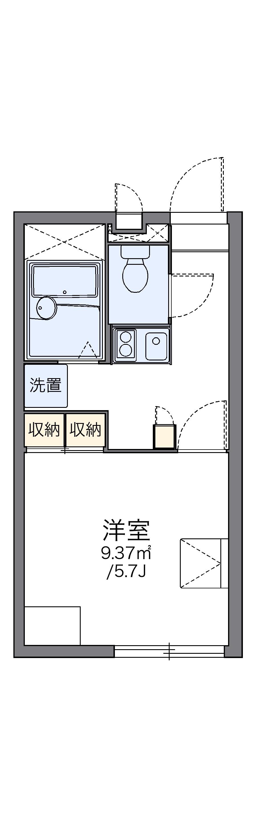 レオパレスポーラーベア(1K/2階)の間取り写真